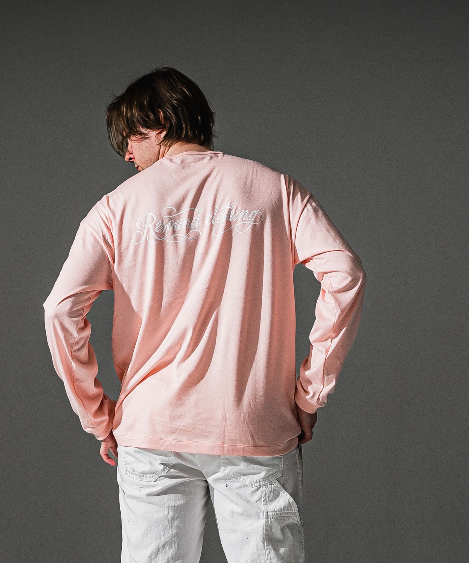 PIN ST RC over longsleave Tee / バックロゴプリント オーバーサイズ ロングスリーブTシャツ (ピンク) (7月中旬入荷予定) ※オーダー締切:5月23日(土)17時