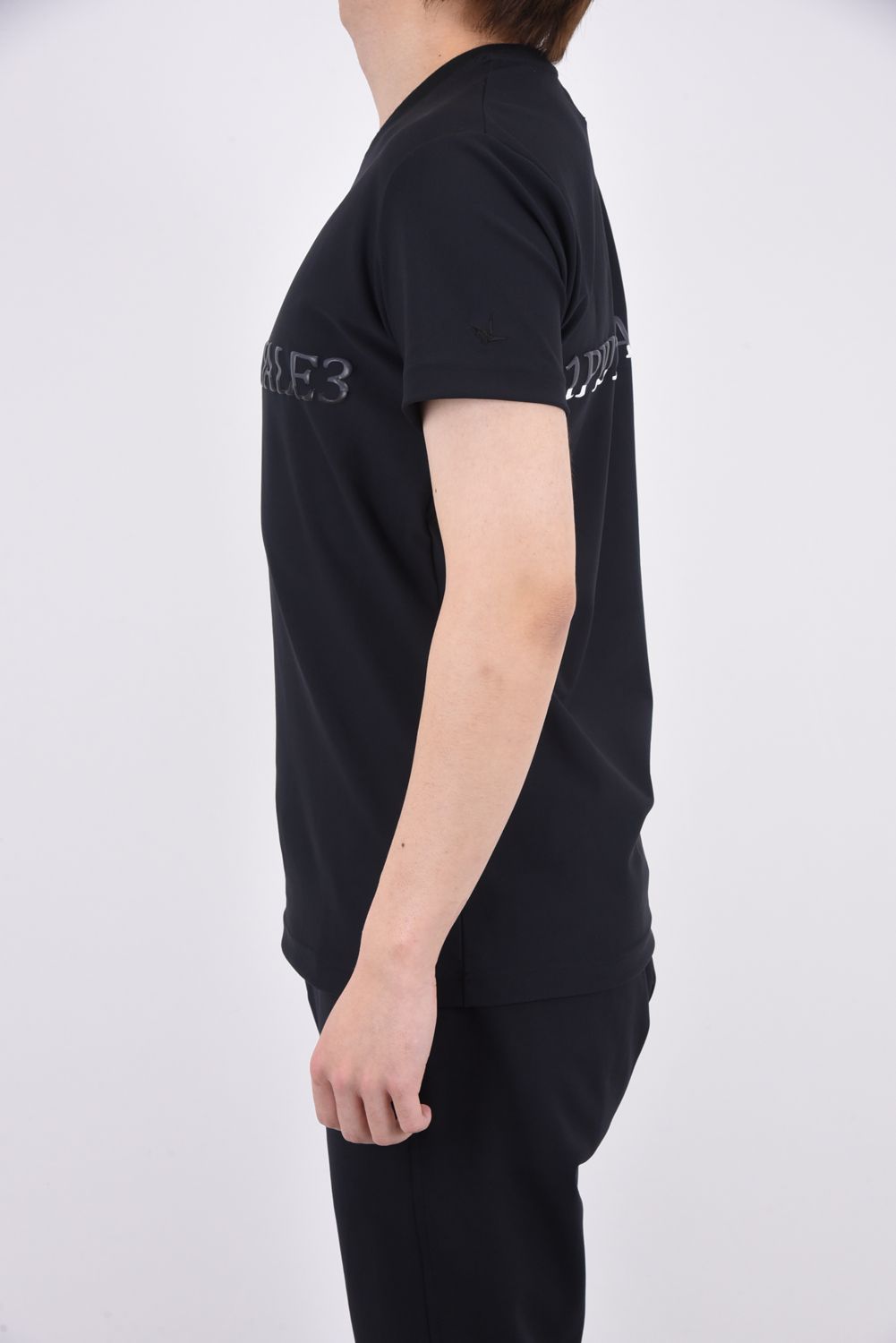 113 SPORT AIR BOOST CREW S/S BLACK / 3Dツートンロゴ クルーネック Tシャツ ブラック