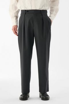 WOOL CLAMSKIN / ウール カームスキン テーパードパンツ (グレー)