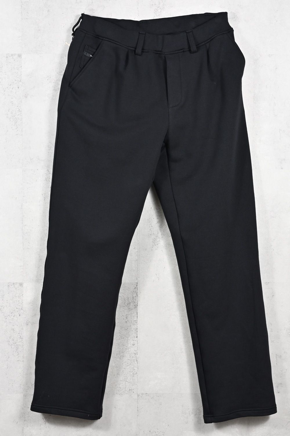HF URAKE WIDE TUCK PANTS / 高機能裏毛 セミワイドシルエット イージータックパンツ (ブラック) (1月中旬入荷予定)