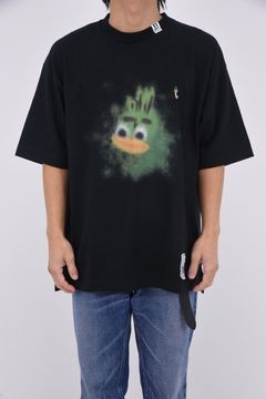LEON PRINTED T-shirt / キャラクタープリント 刺繍ワッペン Tシャツ (ブラック)