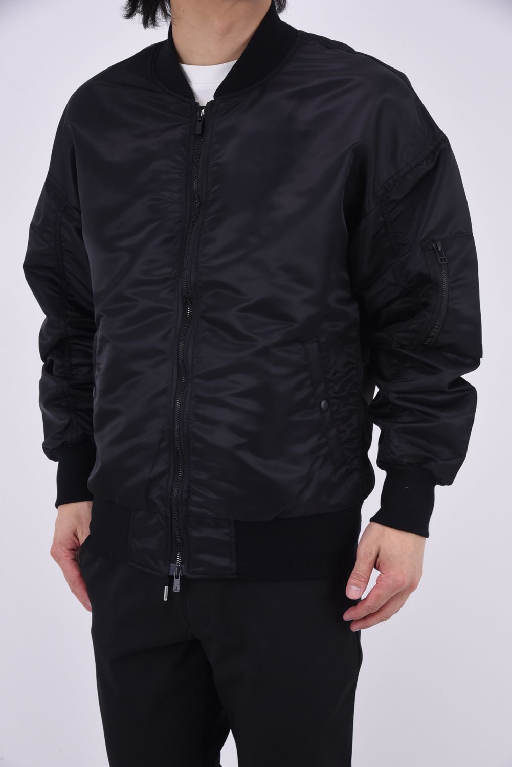 LIGHT DAVID JACKET / ヴィンテージ ドロップショルダー フライトジャケット ブラック