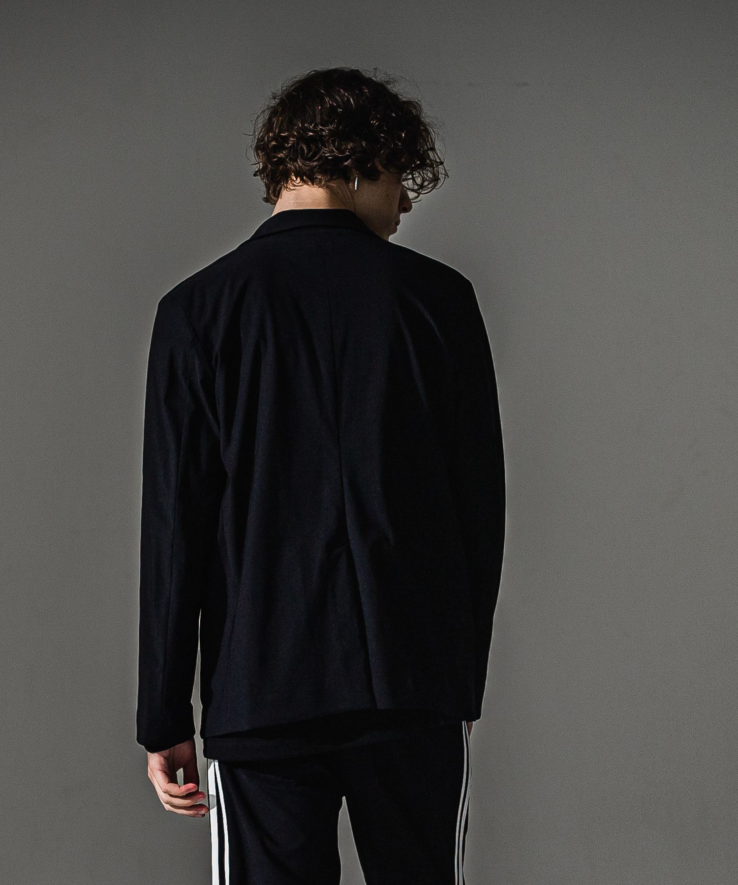 GARY loose JACKET / 高機能ナイロンマイクロファイバー 2Bジャージテーラードジャケット (ブラック) (7月末入荷予定) ※オーダー締切:5月23日(土)17時