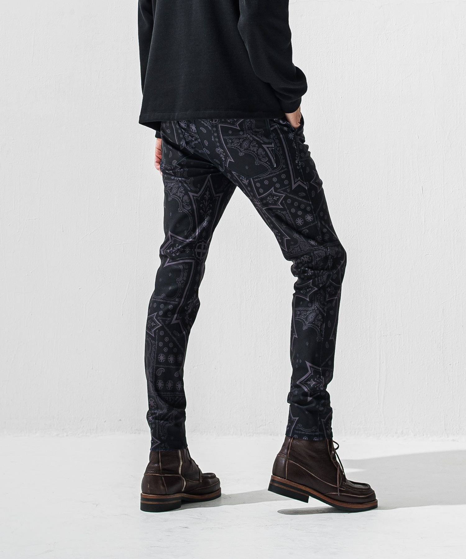 CHRIS EASY TUCK PANTS / ハイテンショントリコット スラックスイージータックパンツ (クロスブラック) (1月上旬入荷予定) ※オーダー締切:9月7日(月)17時