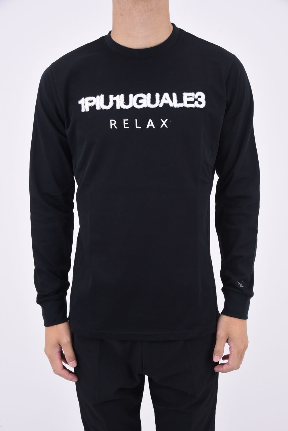1PIU APPLIQUÉ LONG-SLEEVED T-SHIRT / ボアロゴ 刺繍 ロングTシャツ ブラック