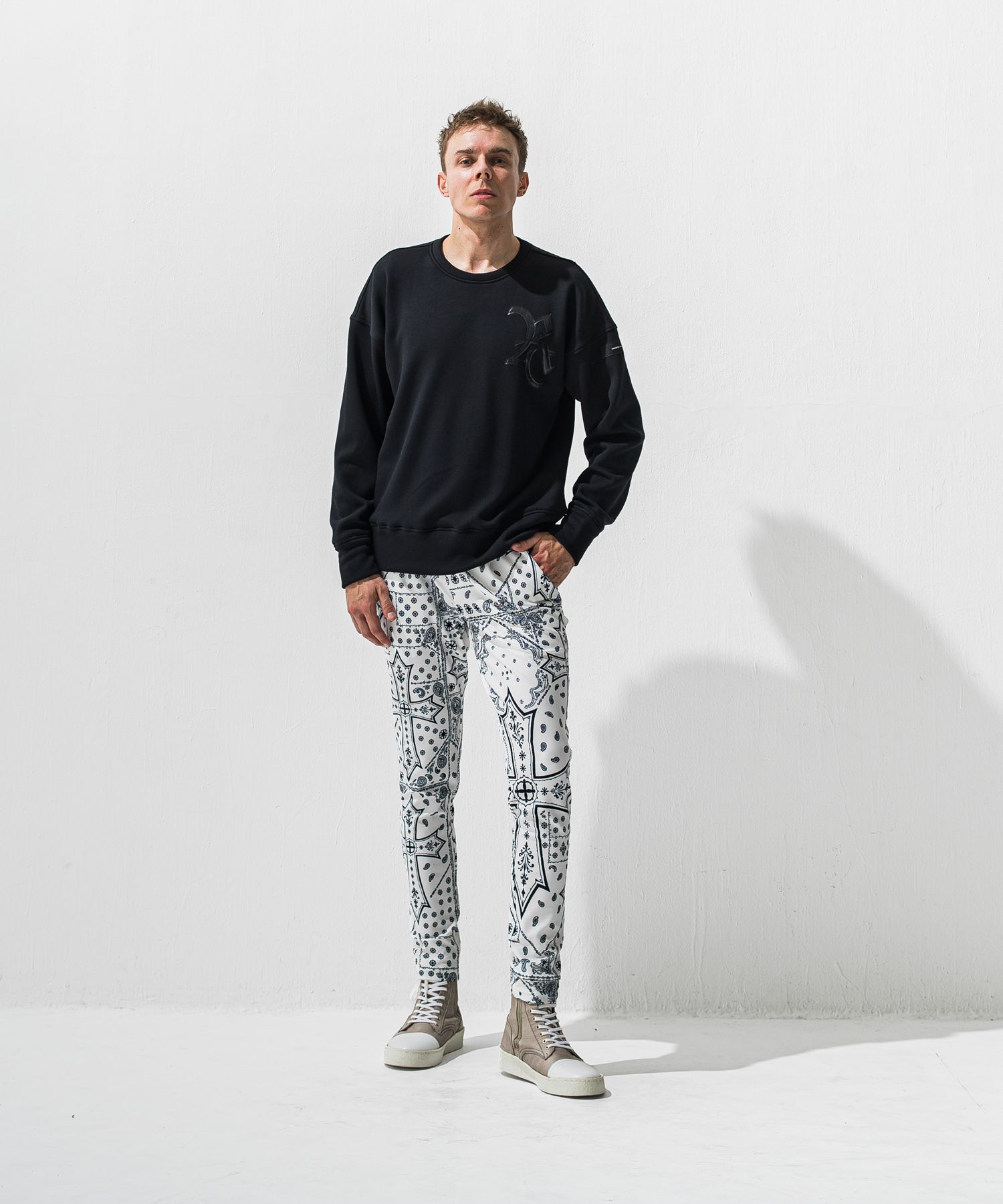 CHRIS EASY TUCK PANTS / ハイテンショントリコット スラックスイージータックパンツ (クロスホワイト) (1月上旬入荷予定) ※オーダー締切:9月7日(月)17時