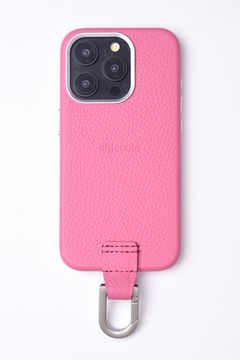 CARABINER-CASE / カラビナ付 iPhone レザーケース (ショッキングピンク)