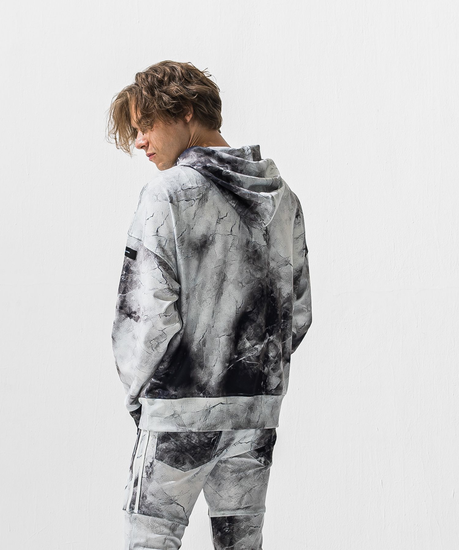 OVER HOODIE / トリコット オーバーパーカー (マーブルホワイト) (1月上旬入荷予定) ※オーダー締切:9月7日(月)17時