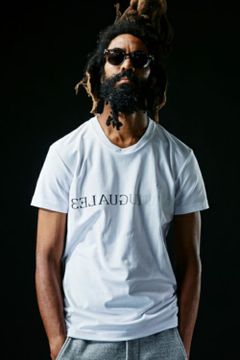 《1PIU1UGUALE3 SPORT》 113 SPORT HYBRID NECK S/S /ブランドロゴ Vネック 半袖 Tシャツ ホワイト