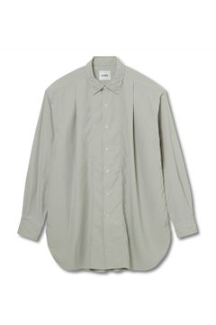 1OUT-PLEATS LONGSHIRT CODURA NYLON TYPEWRITER / コーデュラナイロン タイプライター 1アウトプリーツ ロングシャツ グレージュ