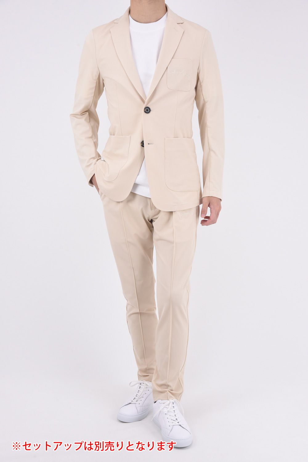 CUT AND SEW SLACKS / アーチロゴ カットソー スラックス ベージュ