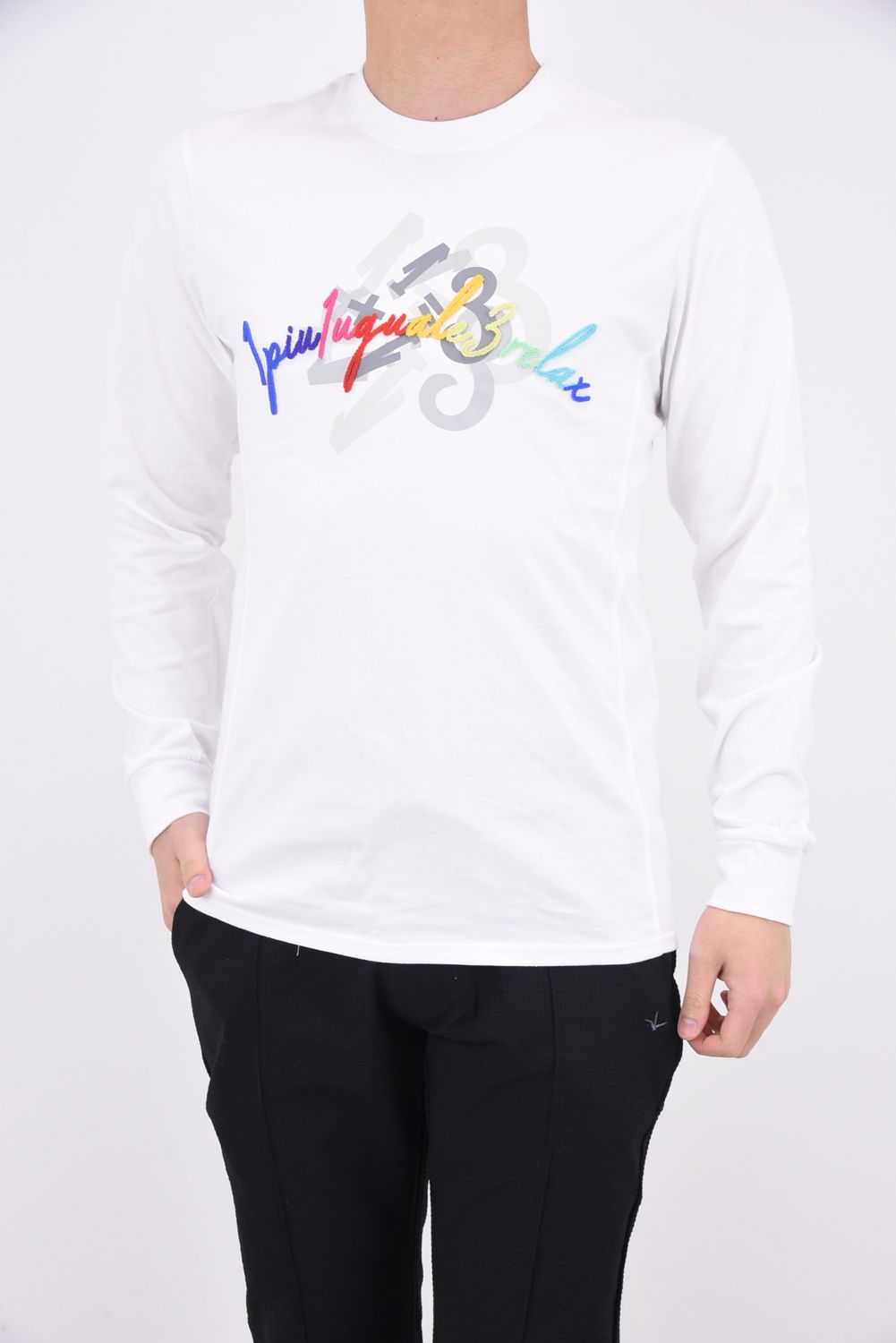 TOOTHBRUSH EMBROIDERY LONG T-SHIRTS / 3D レインボーロゴ ロング Tシャツ ホワイト