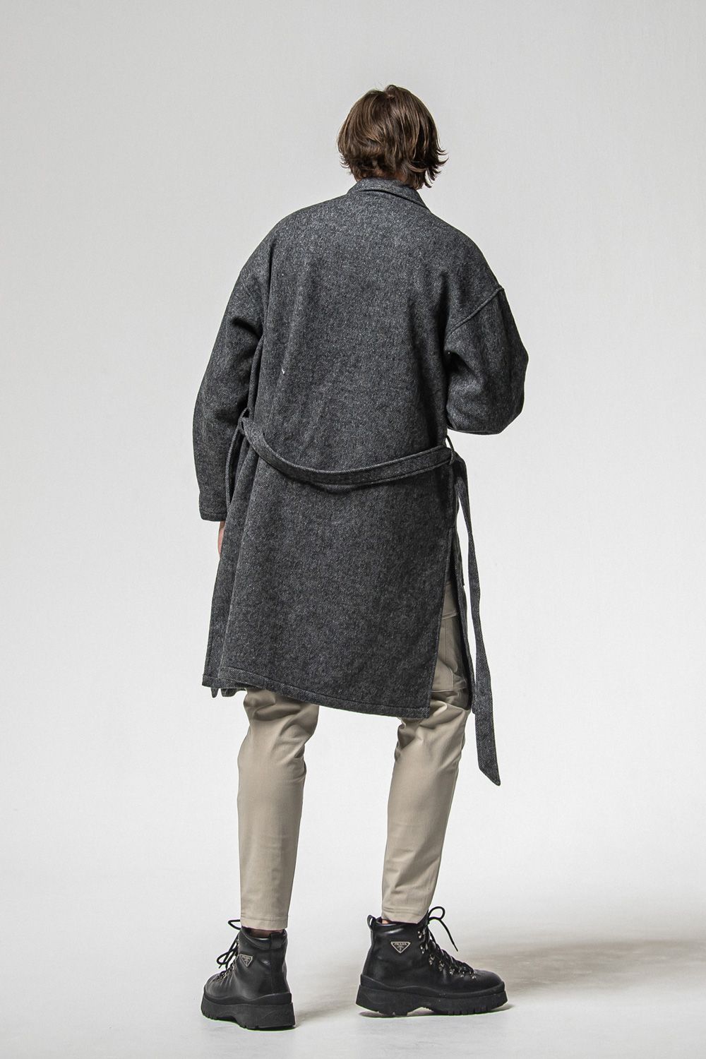 GOWN OVER COAT / ウール オーバー サイズ ガウンコート (グレー) (11月上旬入荷予定) ※オーダー締切：9月1日(月)18:00