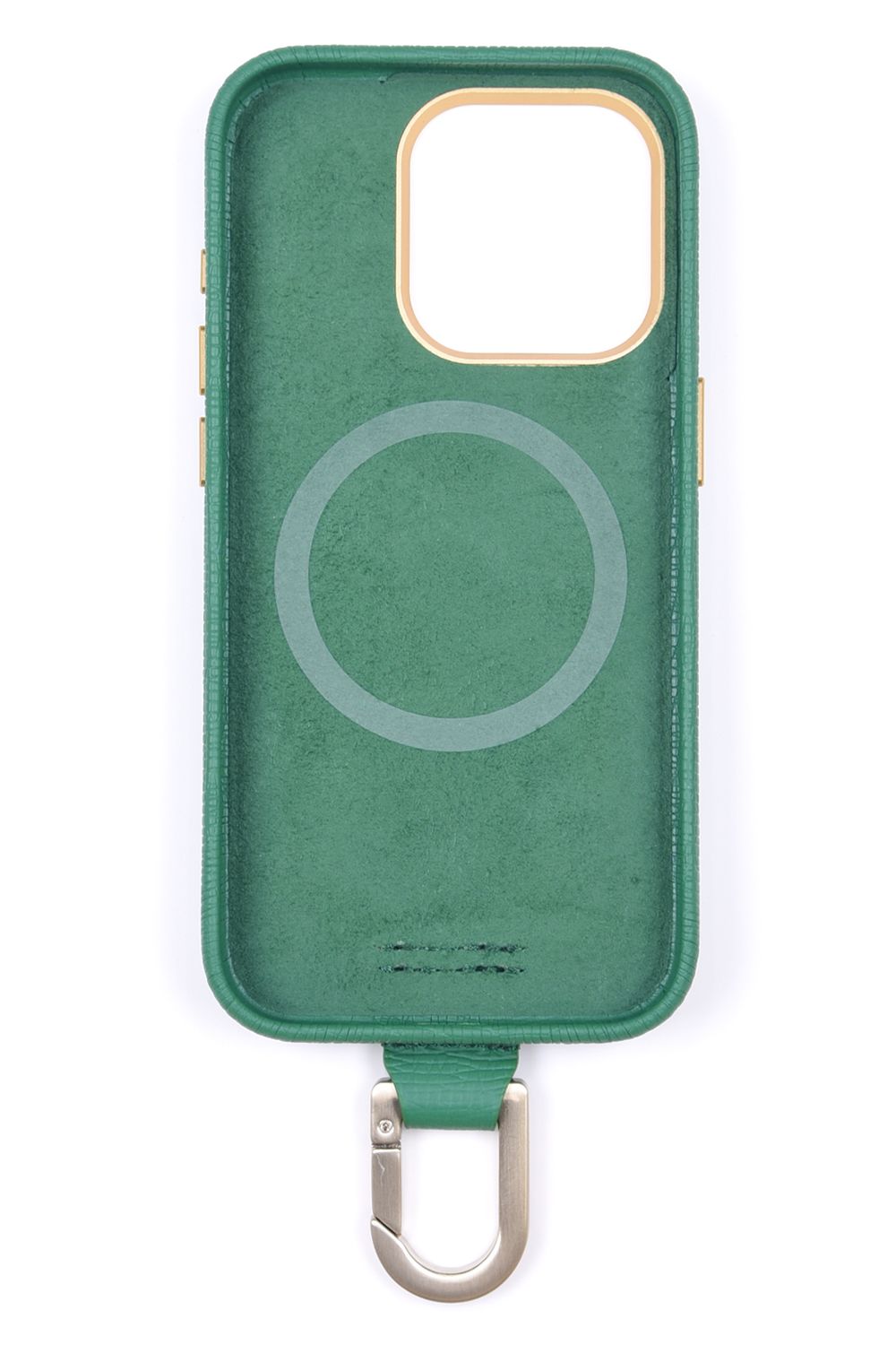 CARABINER-CASE / カラビナ付 iPhone レザーケース (ジョリーグリーン)