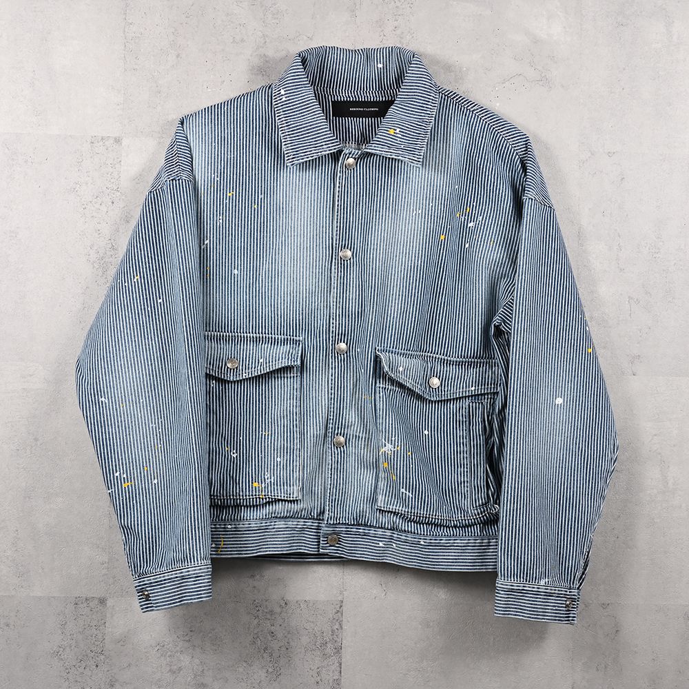 LDENIM AG flight jk / ダンガリー素材 デニムシャツジャケット (ヒッコリー) (8月中旬入荷予定) ※オーダー締切:5月23日(土)17時