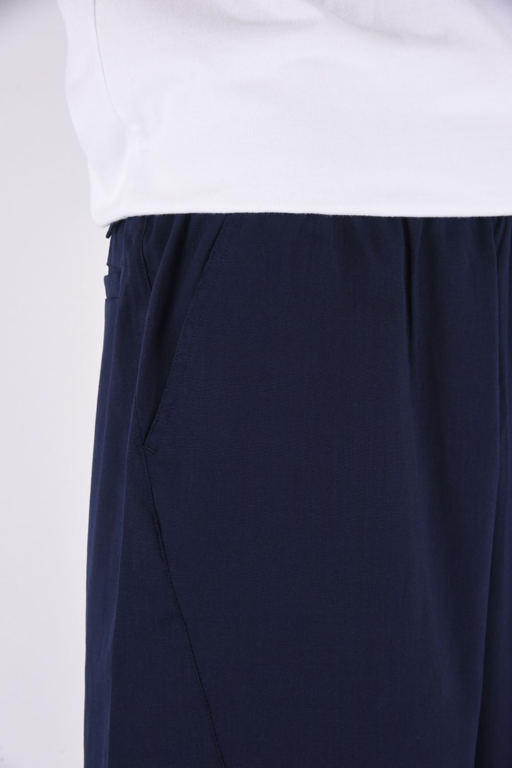 LAYERED EASY HALF PANTS / レイヤード イージー ワイドショーツ ネイビー