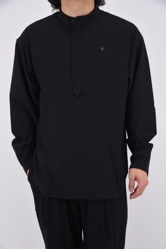 COLLARLESS SHIRT / カラーレス シャツ ブラック