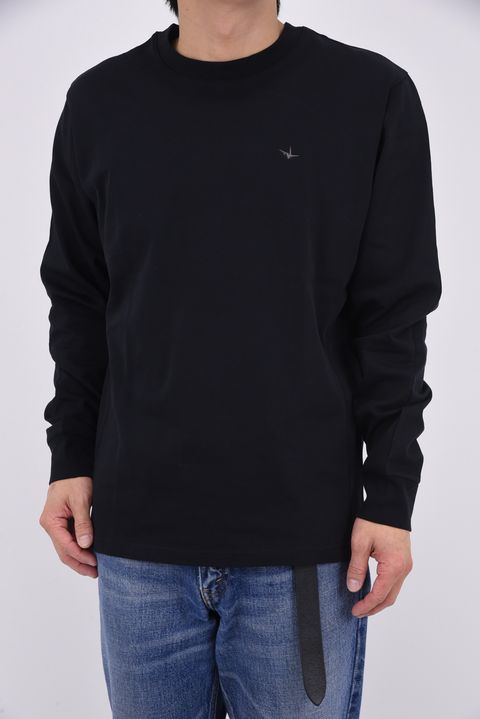 【26SS】 GRADIENT RHINESTONE LONG T-SHIRT / グラデーション ラインストーンロゴ ロングスリーブTシャツ (ブラック)