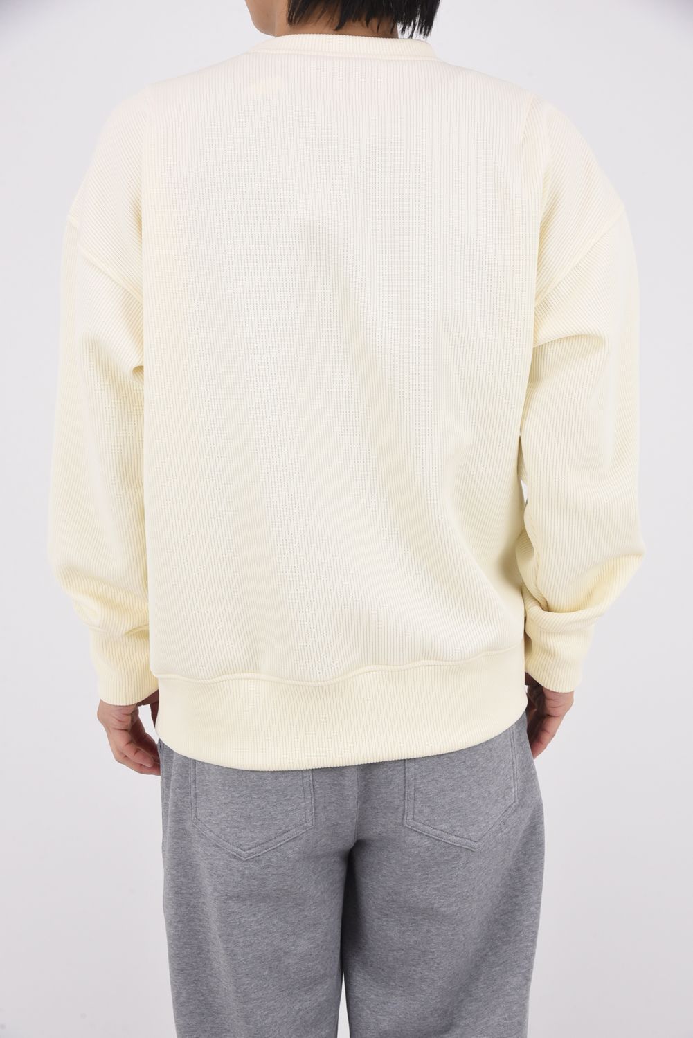 【26SS 39th】 AZE MILITARY DROP TRAINER / 畦編みニット フラップポケット スウェット (オフホワイト)