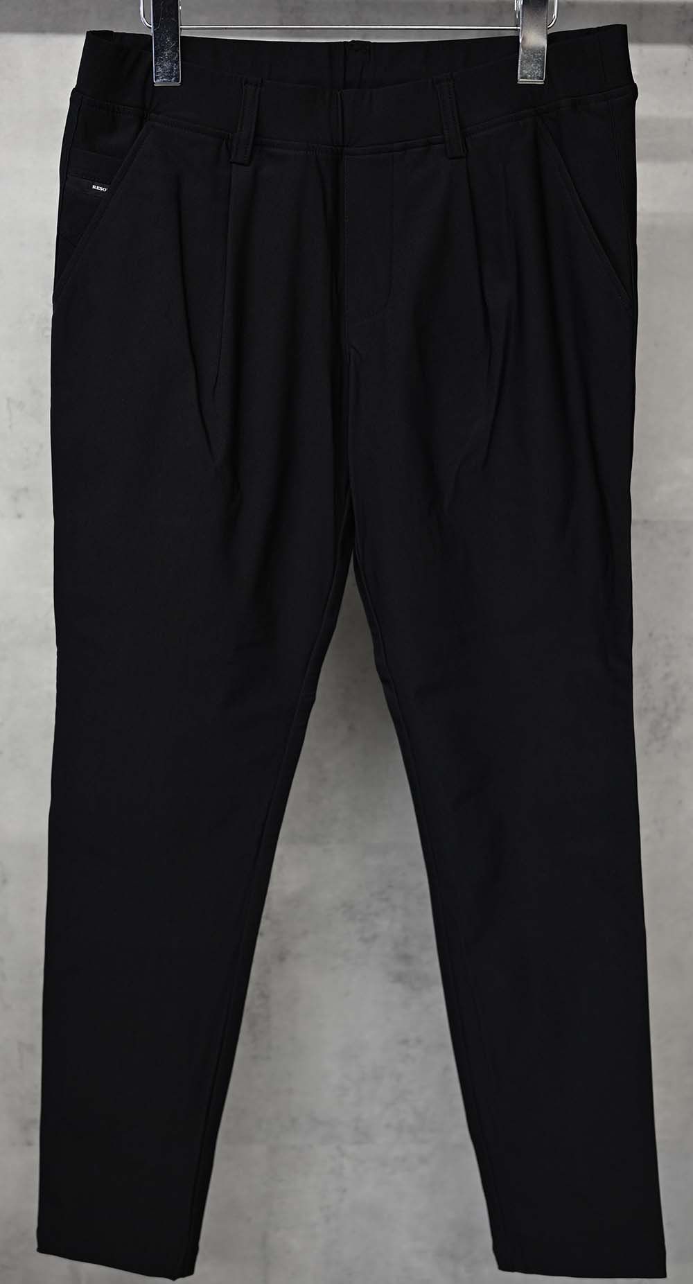 CHRIS EASY HEAT TUCK PANTS / ナイロンストレッチ 裏起毛 スラックスイージータックパンツ ブラック
