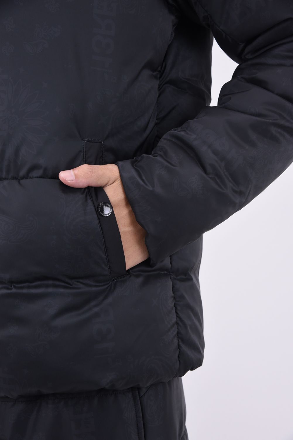1PIU PAISLEY OUTERWEAR / コンビネーション 中綿 ジャケット ブラック