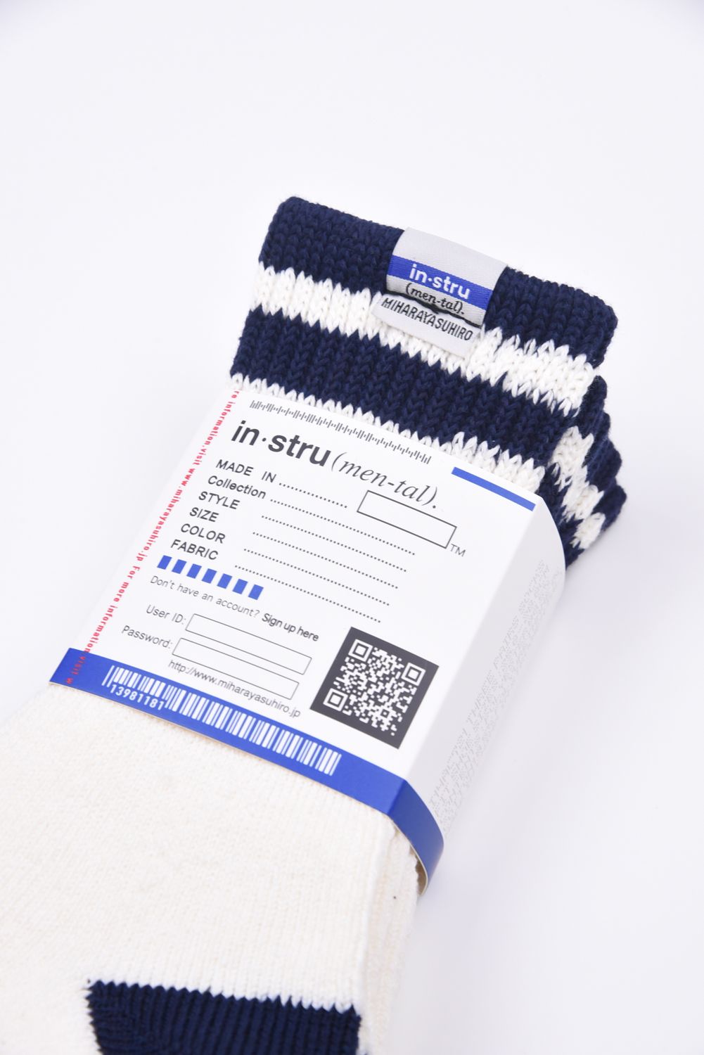 【in・stru(men-tal).】 3 PAIRS SOCKS (SET) / 3足セット ショートソックス (ブルー/ホワイト)