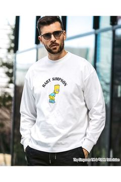 BART SIMPSON LONG T-SHIRT / シンプソンズプリント ロング Tシャツ (ホワイト)
