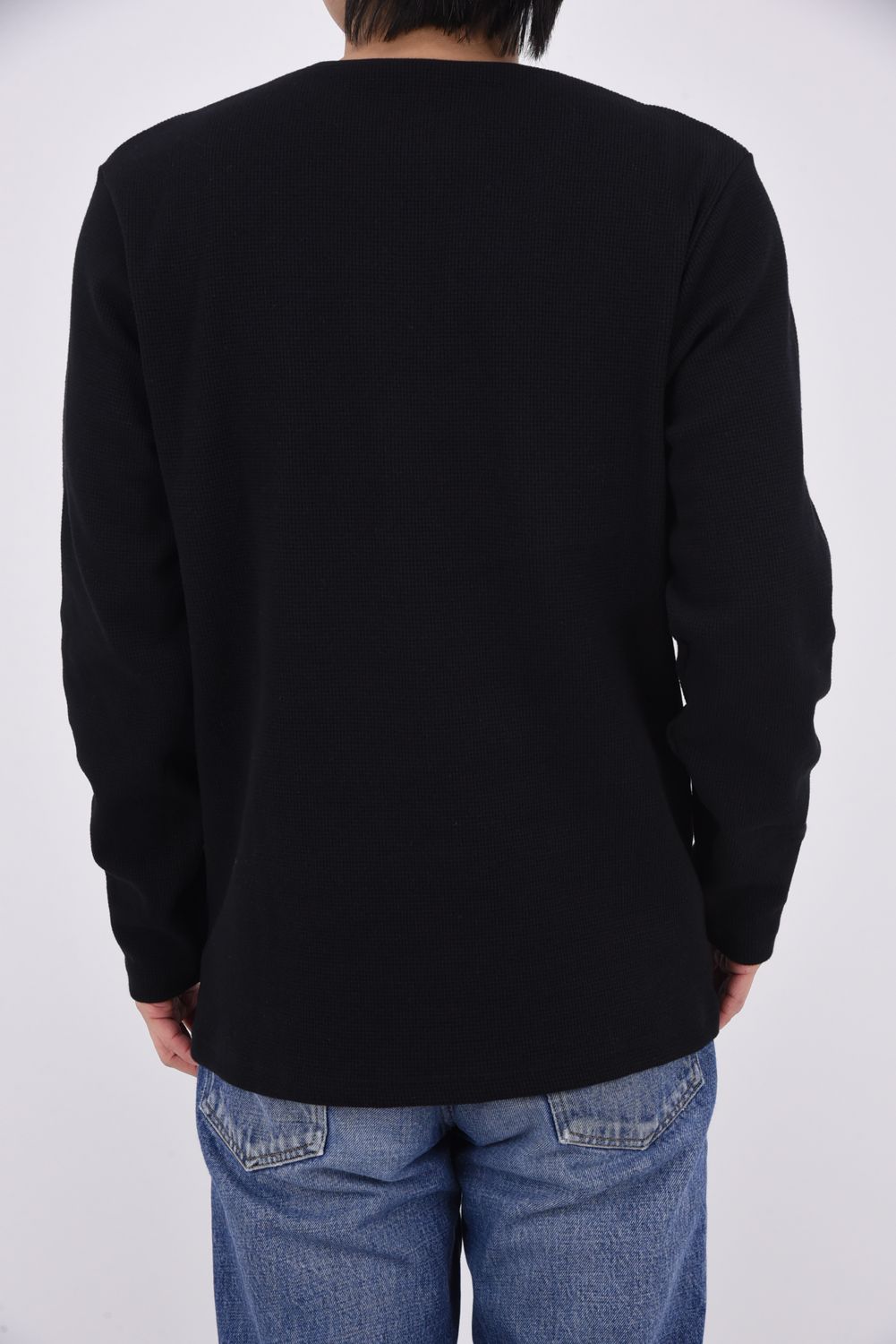 【26SS 39th】 WAFFLE HENRY TEE / ワッフル ヘンリーTシャツ (ブラック)