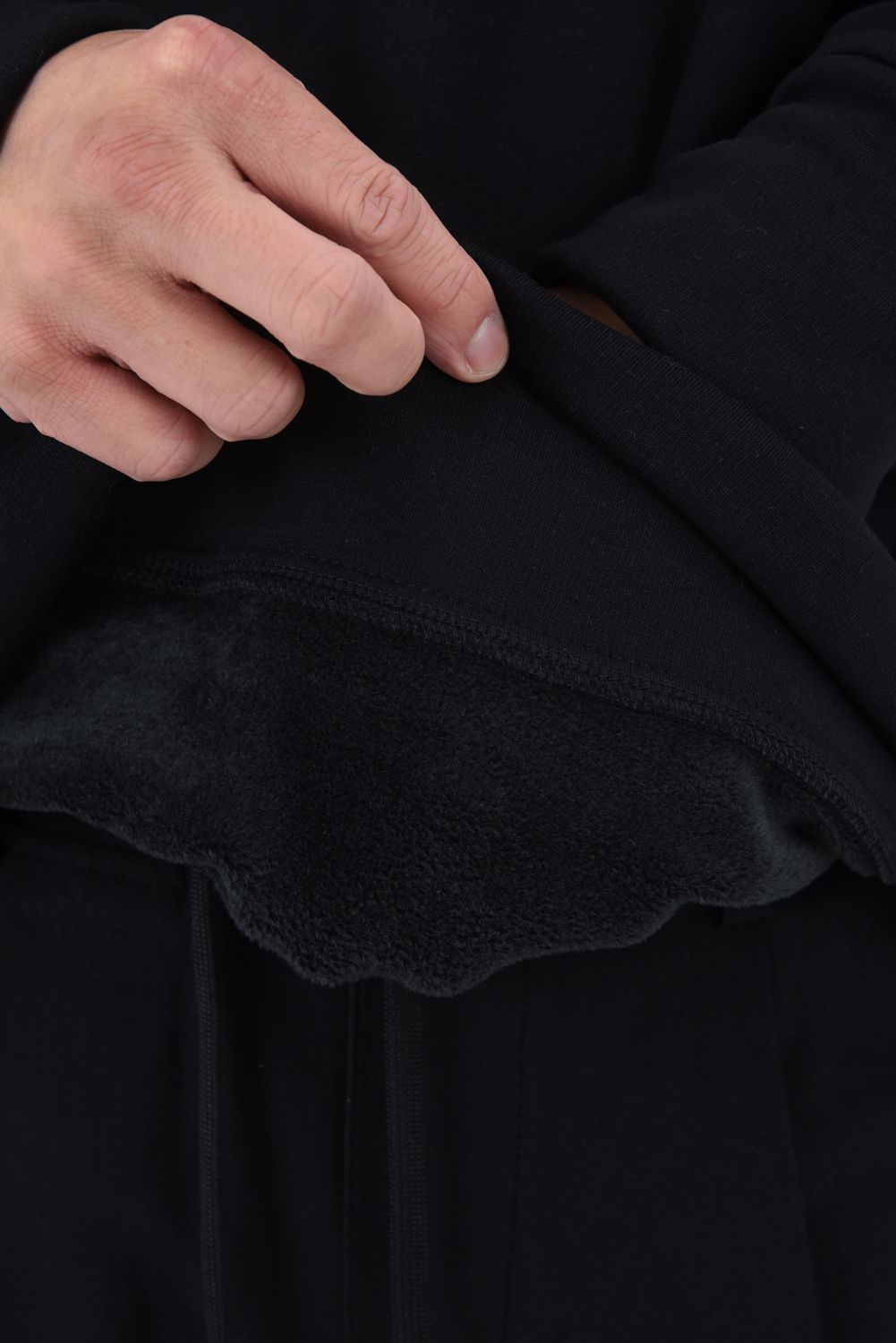 RC CHENILE VELOURS FLEECE DORP TRAINER / サガラ刺繍ワッペン 裏起毛 ルーズトレーナー ブラック