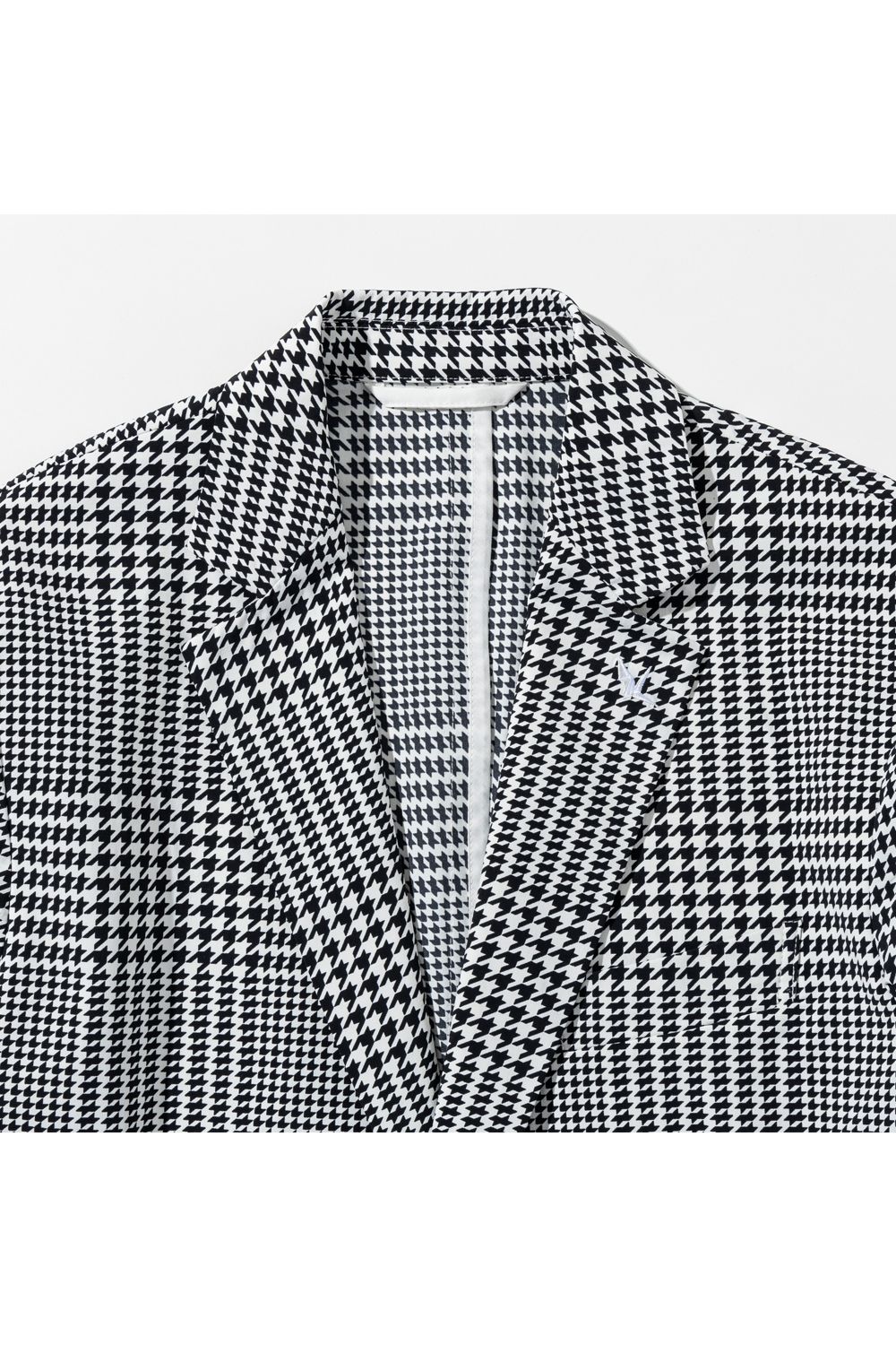 【26SS】 GLEN CHECK NYLON JACKET / グレンチェック テーラードシングルジャケット (ホワイト/ブラック) (2月上旬入荷予定)
