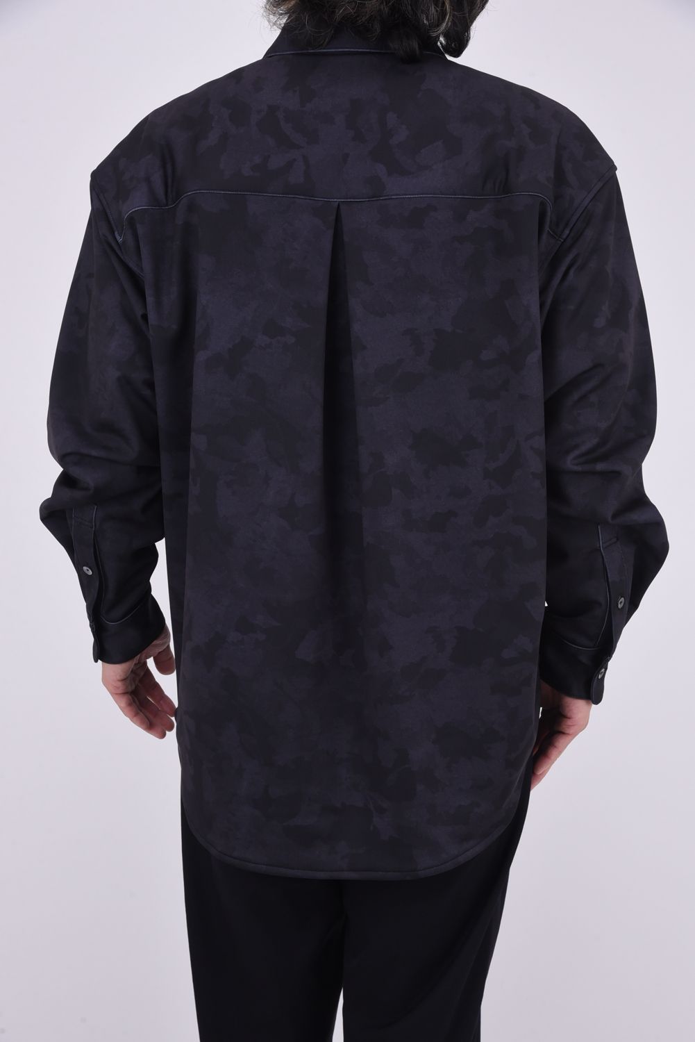 JERSEY JACK SHIRTS / 裏起毛 カモフラージュ ジャックシャツ ブラック