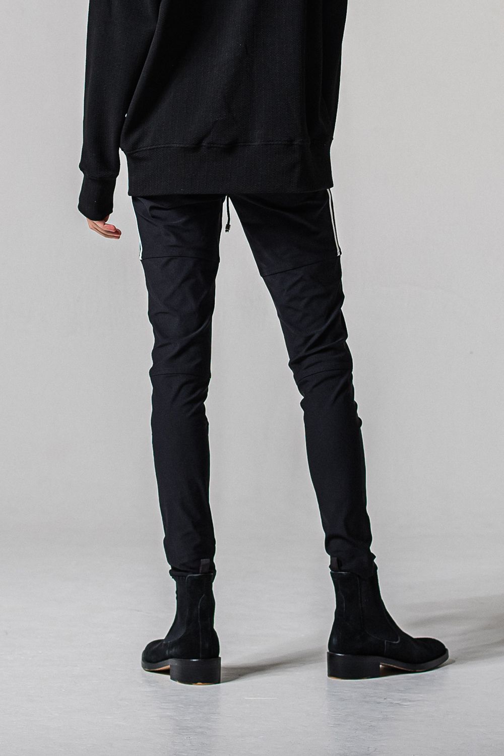 Johnson LINE NYLON PT / 【定番】 ナイロンマイクロファイバー ジョンソンラインパンツ (ブラック/ホワイト) (3月上旬入荷予定)