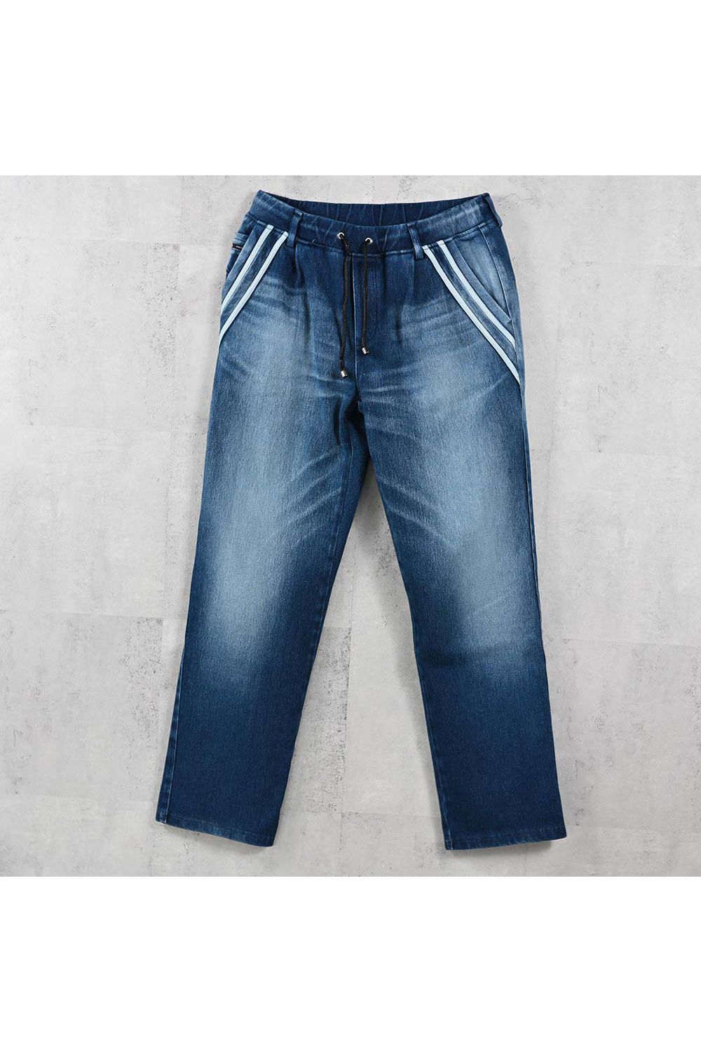 EDGE DENIM SEMI WIDE PT / エコレザーライン セミワイド イージーデニムパンツ (ダークインディゴ) (5月中旬入荷予定) ※オーダー締切:2月15日(日)18時