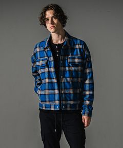 check shirt JK / チェック柄シャツ (ブルー) (8月末入荷予定) ※オーダー締切:5月23日(土)17時
