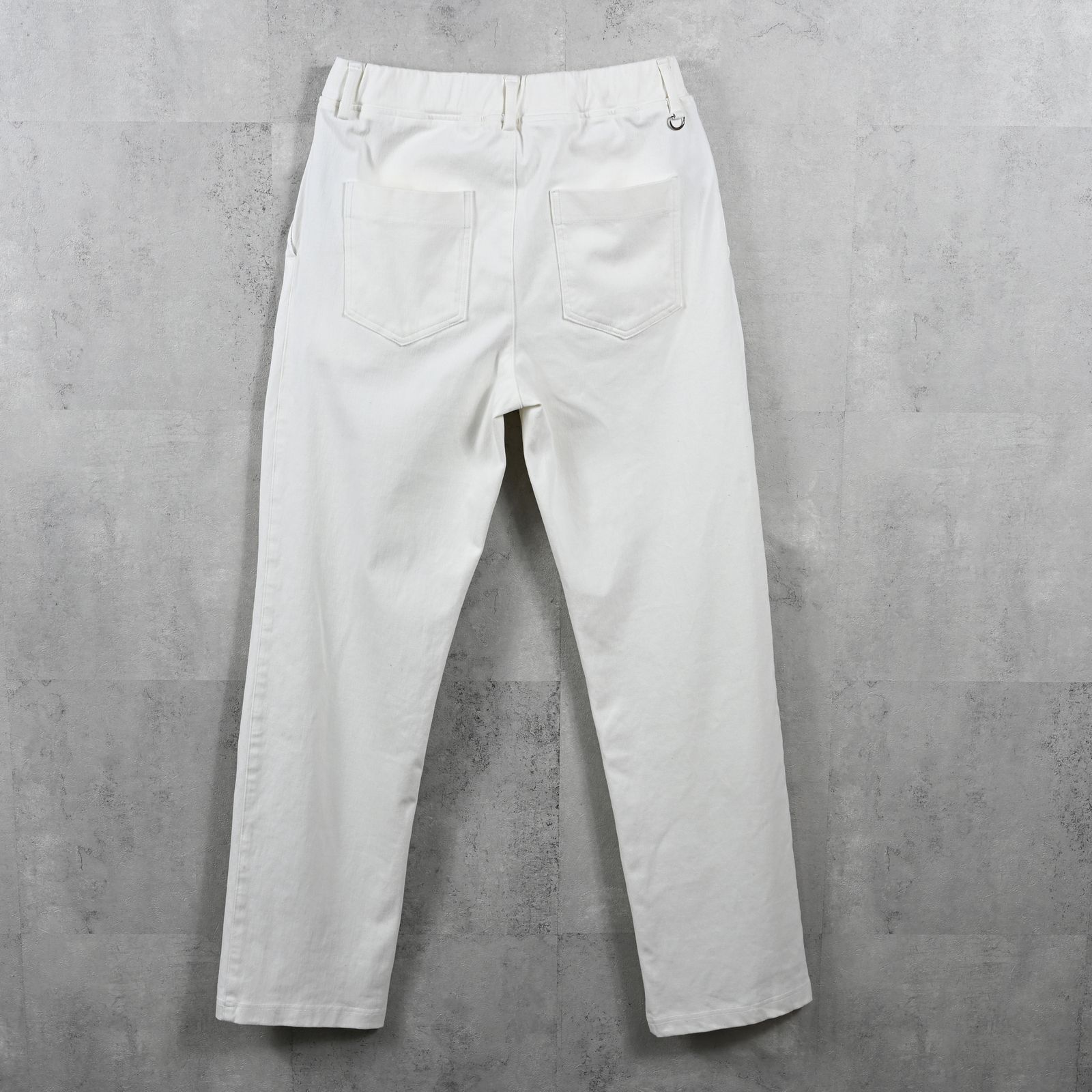 DENIM JERSEY WIDE PT / ジャージデニム セミワイド ワンタック スラックス型イージーパンツ （ホワイト）（8月中旬入荷予定）※オーダー締切:5月23日(土)17時