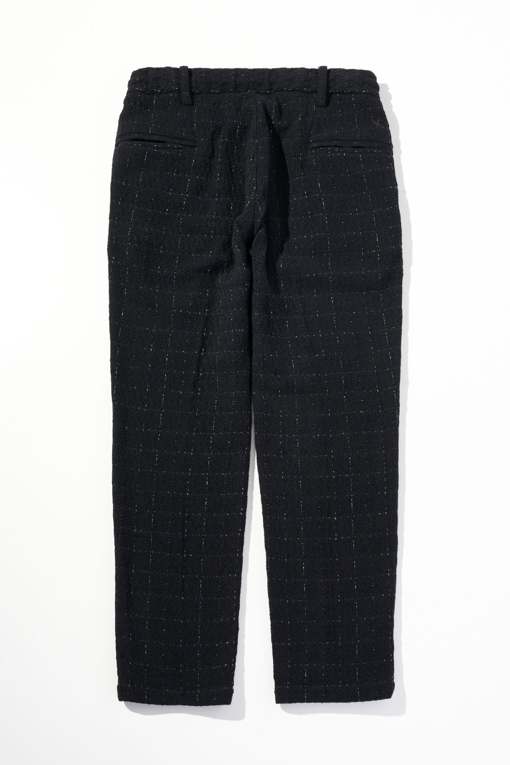 【26AW】【セットアップ】 LAME SQUARE JACQUARD JACKET / ファンシーツイード テーラードシングルジャケット&イージースラックス (ブラック) (9月上旬入荷予定)