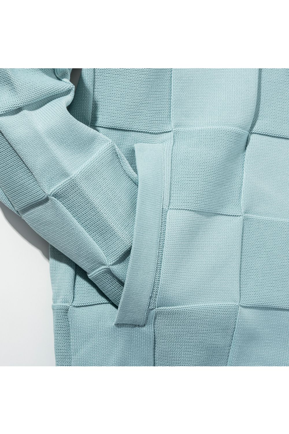 【26SS】 INTRECCIATO HOODIE / イントレチャート ジップパーカー (サックス) (2月上旬入荷予定)