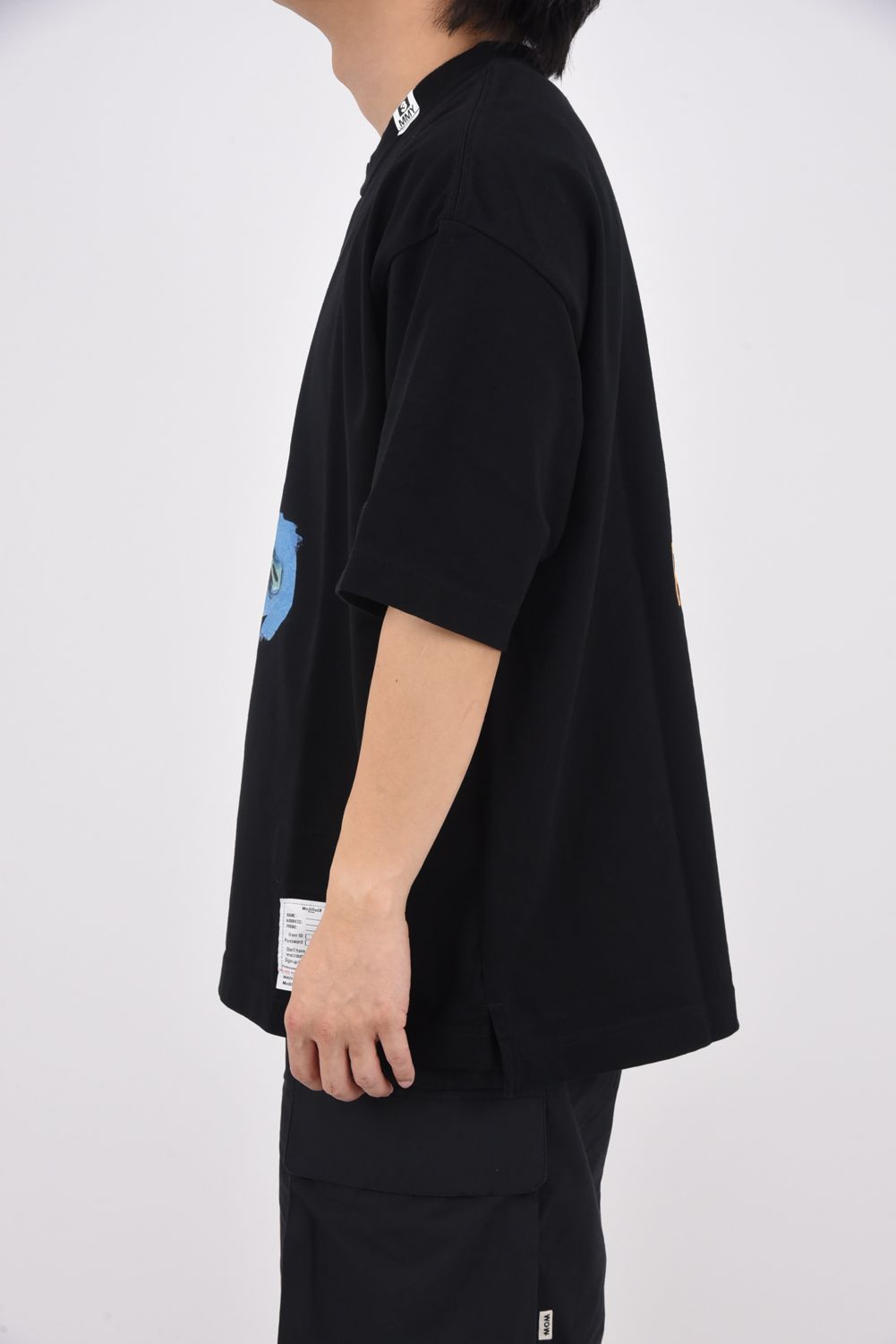 LEON Printed T-shirt / キャラクタープリント 刺繍ワッペン Tシャツ (ブラック)