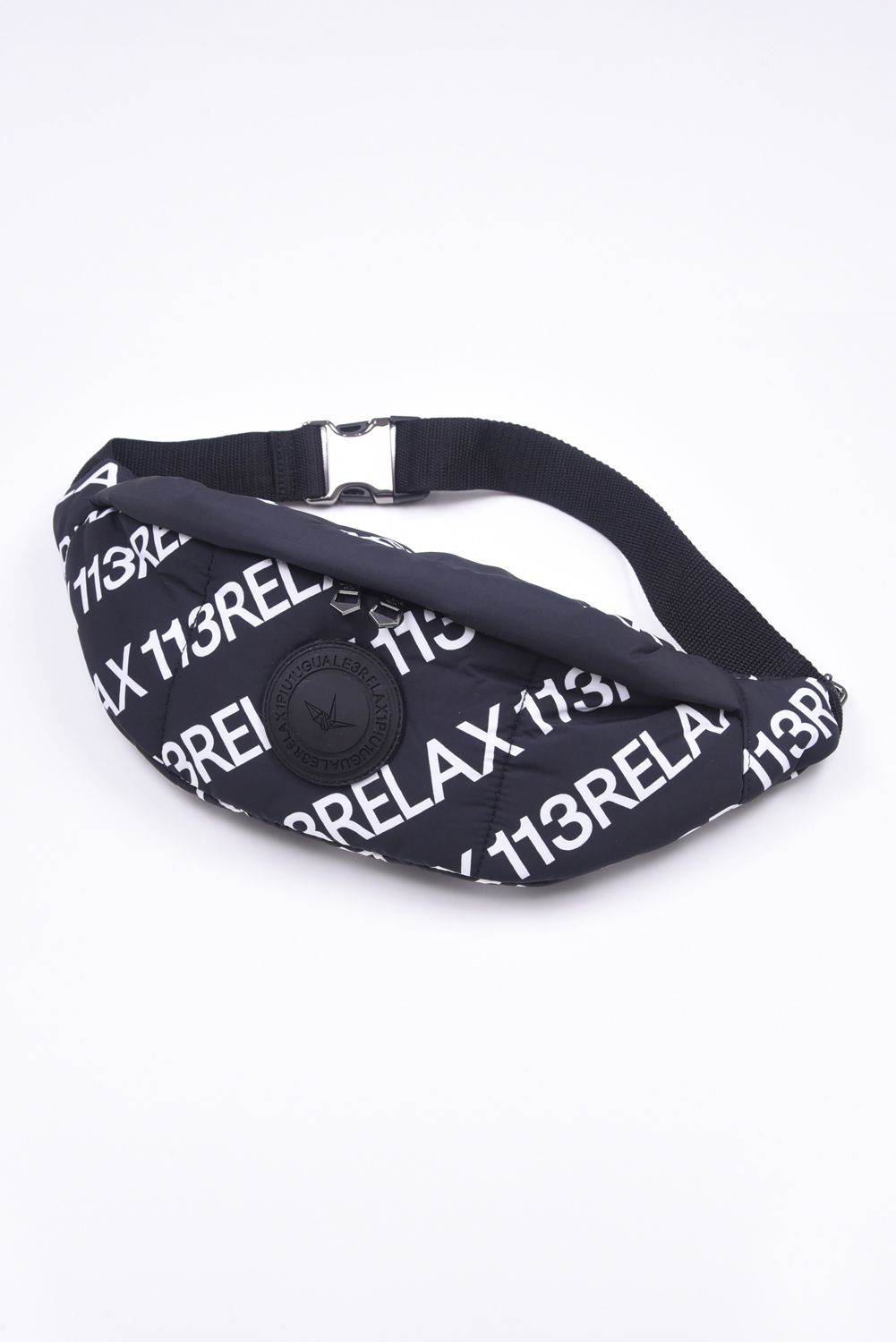 BATTING LOGO WAIST BAG / キルティング サークルロゴ ボディバッグ ブラック / ホワイト