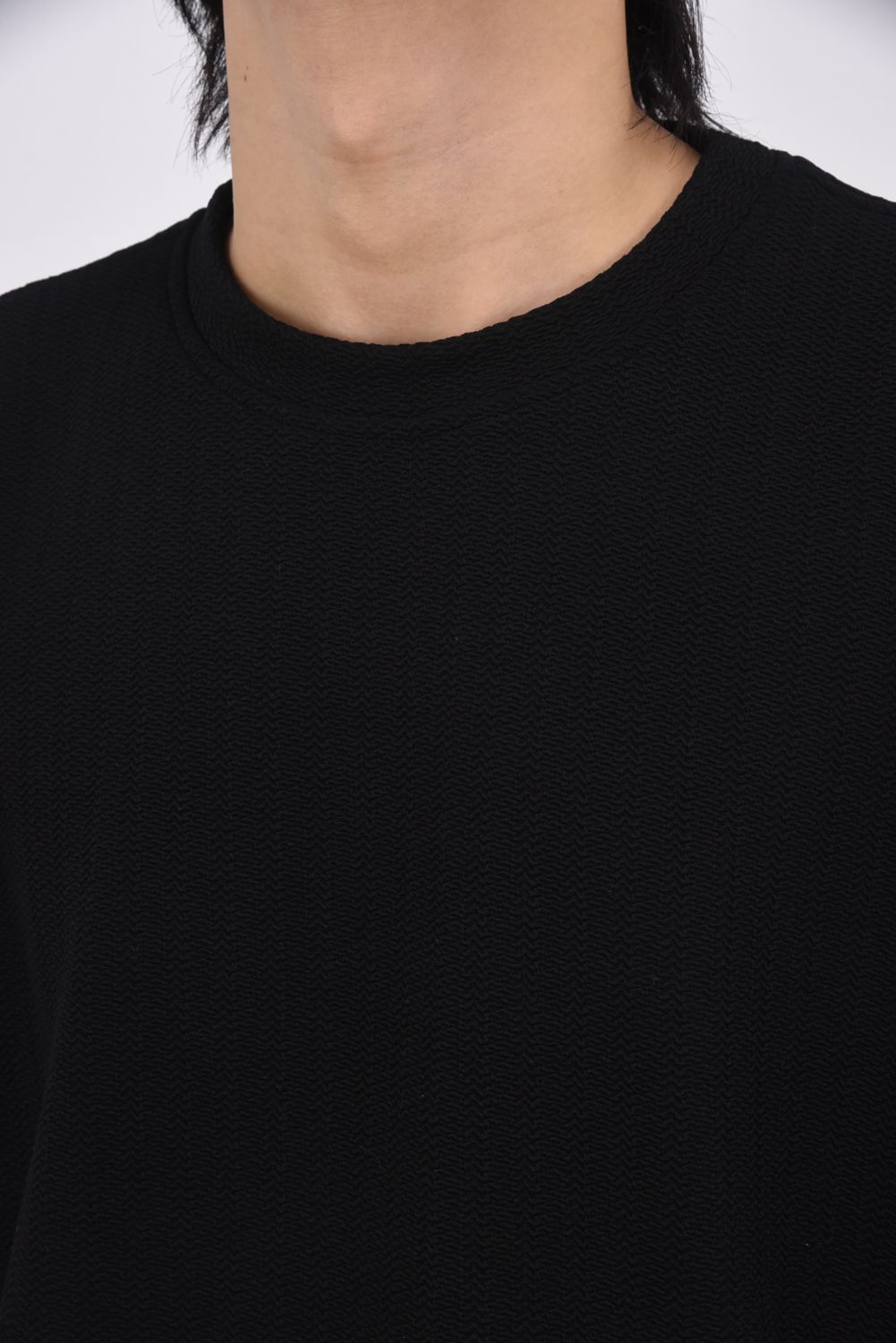 【26SS 39th】 BLISTER TRAINER / オーバーサイズ ブリスターニットトレーナー (ブラック)