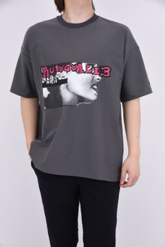113 SPORT / THESAINT MAFIA AIR BOOST BIG CREW TEE GRAY / グラフィック プリント クルーネック Tシャツ グレー