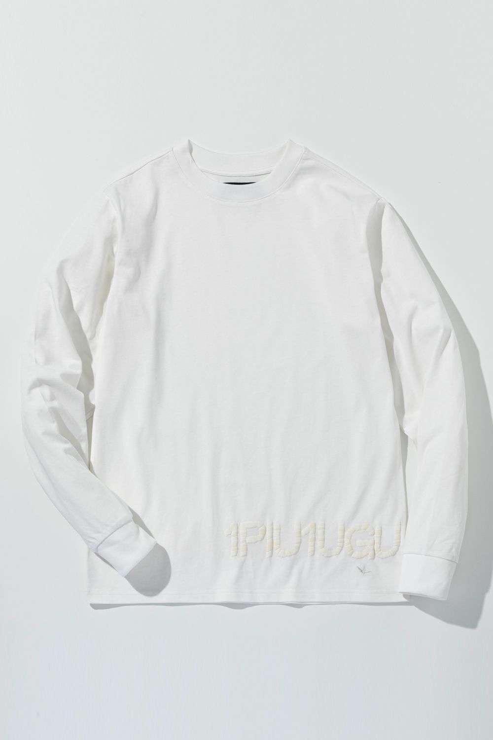 【26SS】 HAND-EMBROIDERED LOGO LONG T-SHIRT / ブランドロゴ 刺繍風プリント ロングスリーブTシャツ (ホワイト) (1月中旬入荷予定)