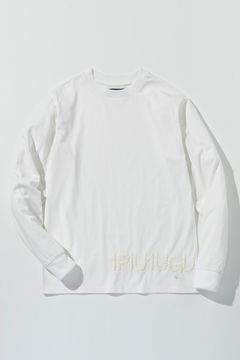 【26SS】 HAND-EMBROIDERED LOGO LONG T-SHIRT / ブランドロゴ 刺繍風プリント ロングスリーブTシャツ (ホワイト) (1月中旬入荷予定)