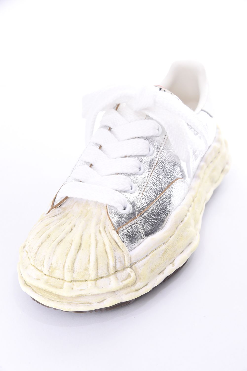 "BLAKEY" OG Sole Wrinkled Leather Low-top Sneaker / オリジナルソール ウィンクルレザー ローカットスニーカー (シルバー)