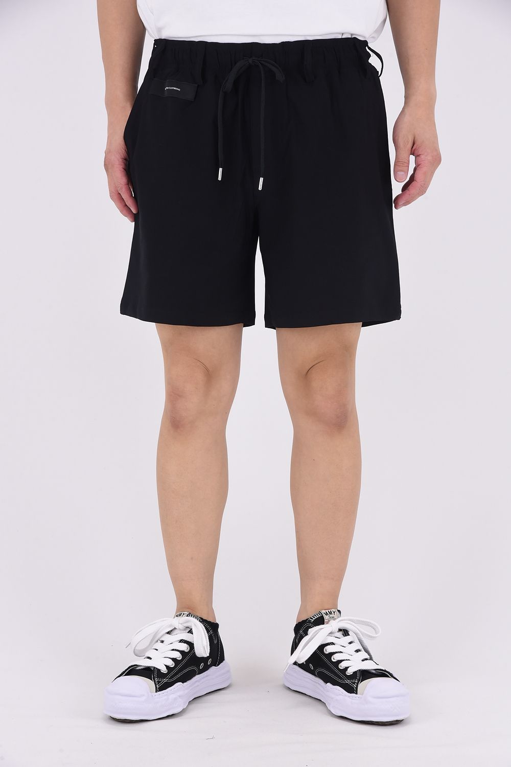 TV NYLON SHORTS / ナイロンマイクロファイバー ルーズフィット ショートパンツ ブラック