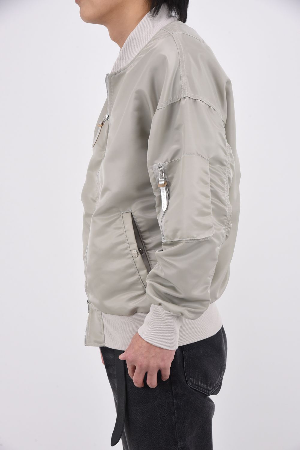 LIGHT David JACKET / ドロップショルダー フライトジャケット ナイロングレージュ
