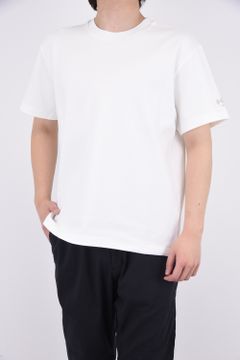 MEROPE / ロゴブリスター ジャカード クルーネック Tシャツ ホワイト