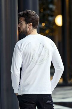 CIRCLE LOGO RHINESTONE LONG SLEEVE T-SHIRT / サークルロゴ ラインストーン ロングスリーブ Tシャツ ホワイト