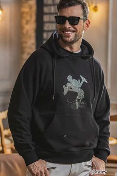 【26AW】 MICKEY SILHOUETTE GRADATION LINESTONE HOODIE / ミッキー シルエット グラデーション ラインストーン フーディー (ブラック)