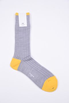 WOOL PANEL / 日本製 ウール リブソックス グレー